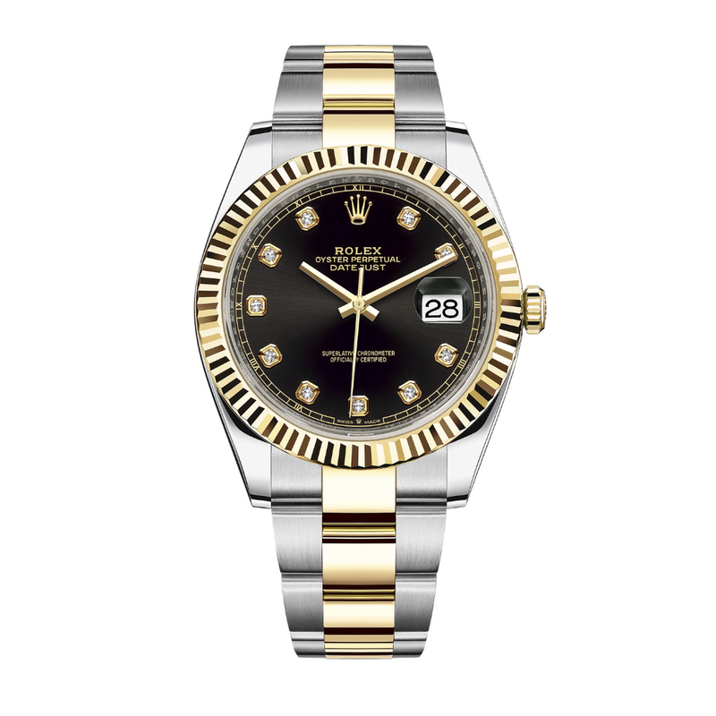 Rolex Datejust 41 Two-Tone Black Diamond Dial