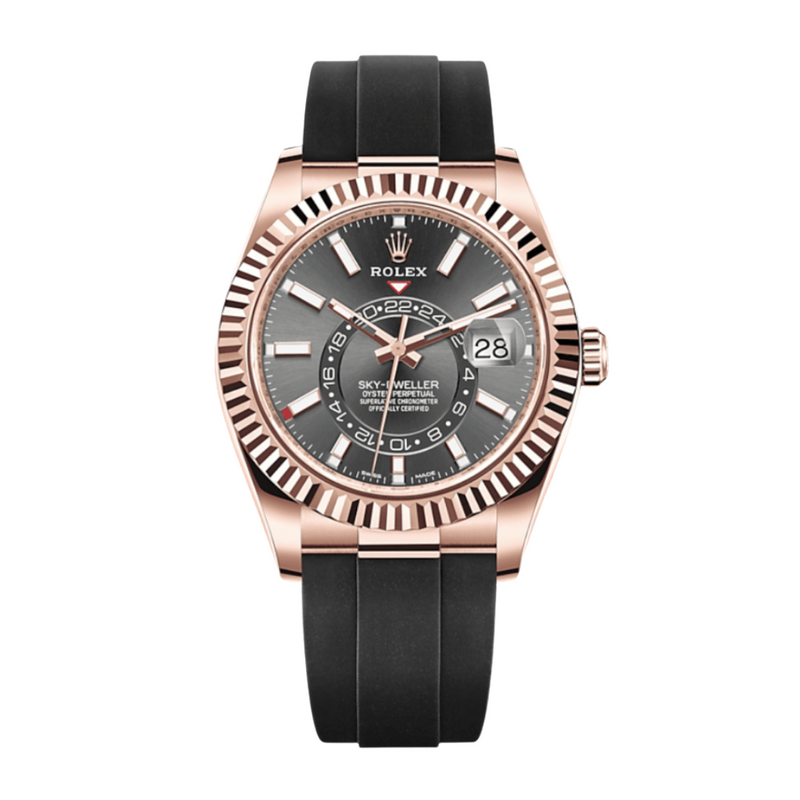 Rolex Sky-Dweller Rhodium Dial Rubber